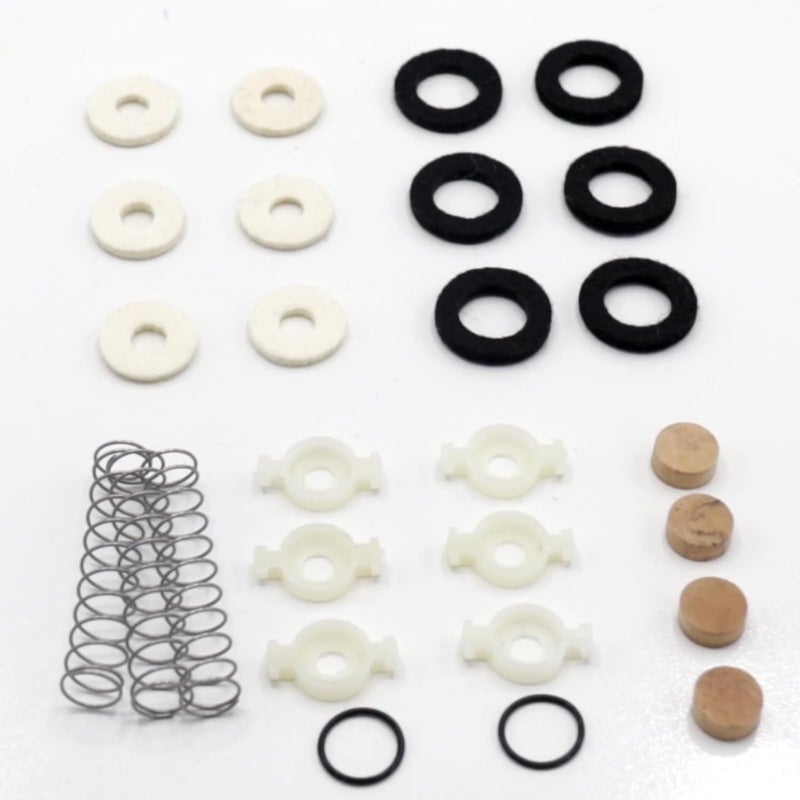 CashBeat Trumpet Repair Kit, Trumpet Replacement Parts, Includes 6 Valve Guides, 12 Felt Washers, 4 Water Key Corks, 3 Valve Springs, and 2 O Ring Bumper Stoppers - Image 3